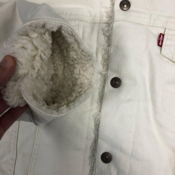 Levi's Premium Cozy Cocoon Sherpa Trucker Jacket M - Picture 11 of 11